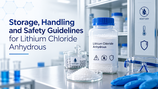Lithium chloride anhydrous is a white crystalline powder